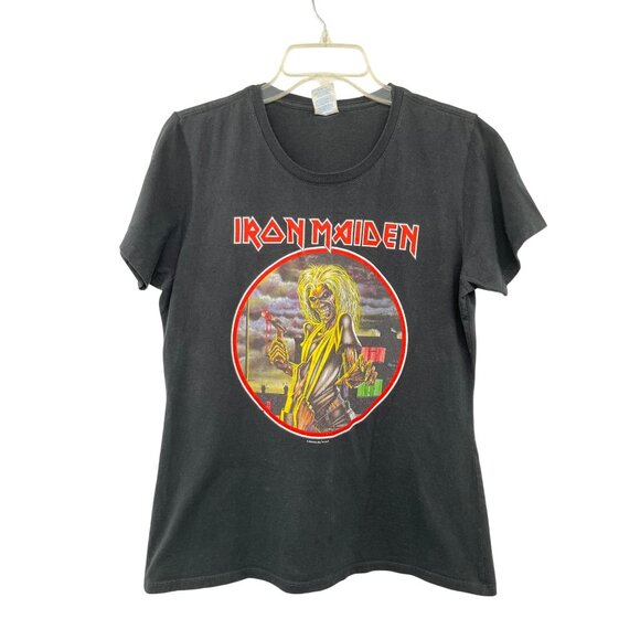 Port & Company Tops - Iron Maiden T-Shirt Womens L 2019 Black Graphic Tee 100% Cotton Rock Band